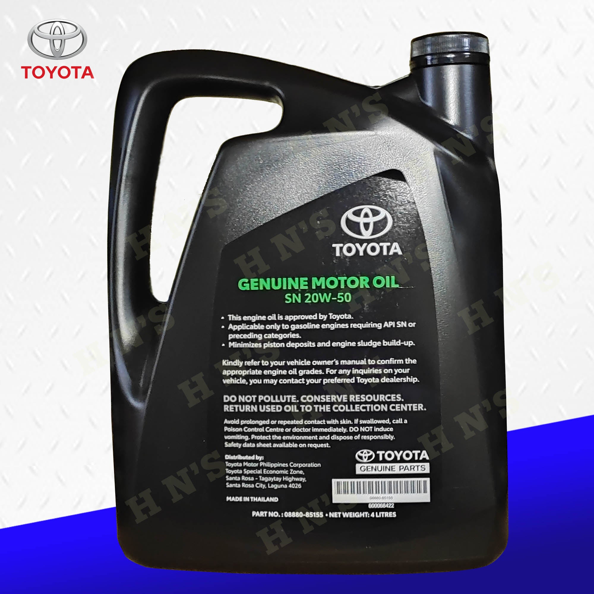 Toyota Genuine Motor Oil SAE 20W-50 4L ( 4 Liters ) for Gas Engines
