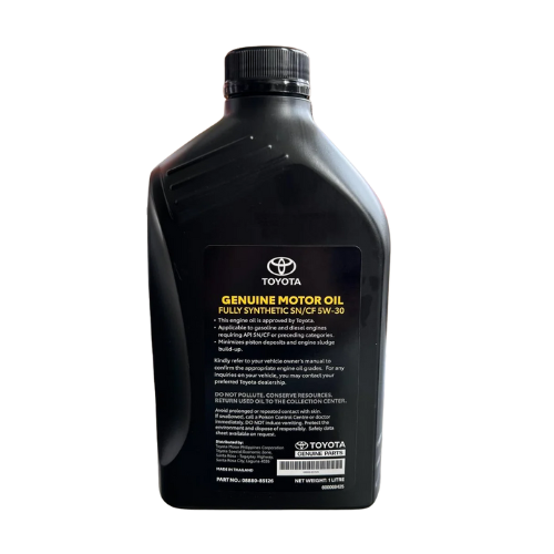 Toyota Genuine Motor Oil Fully Synthetic SN/CF 5W-30 – 1 Liter