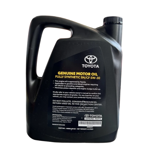 Toyota Genuine Motor Oil Fully Synthetic SN/CF 5W-30 (4 Liters)